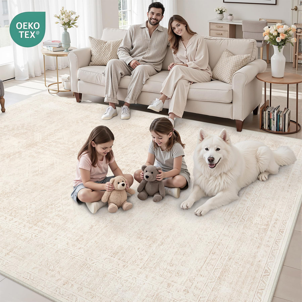 Luxturiy packaged rug arrives neatly folded and ready.