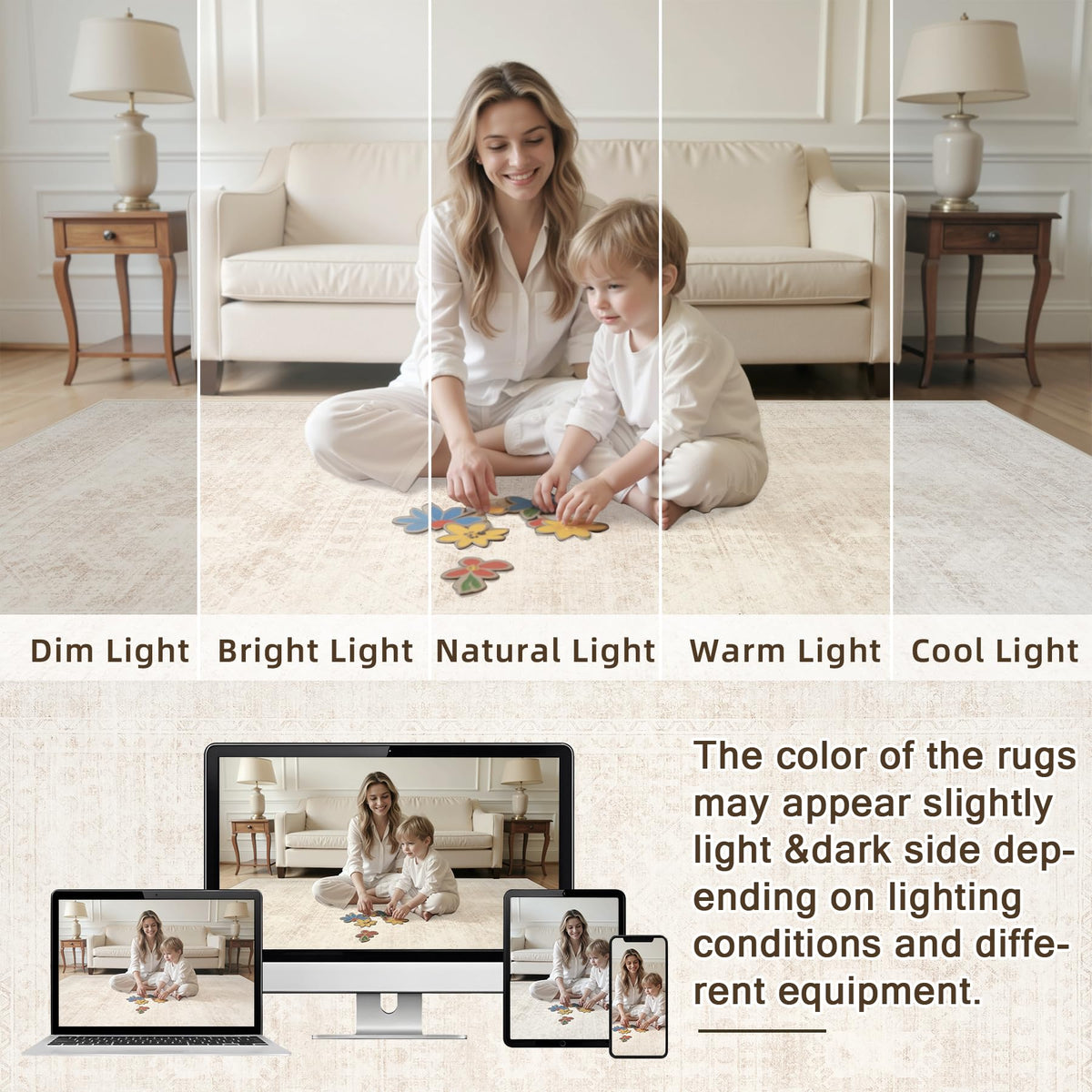 Luxturiy pet and child-friendly rug withstands daily play.