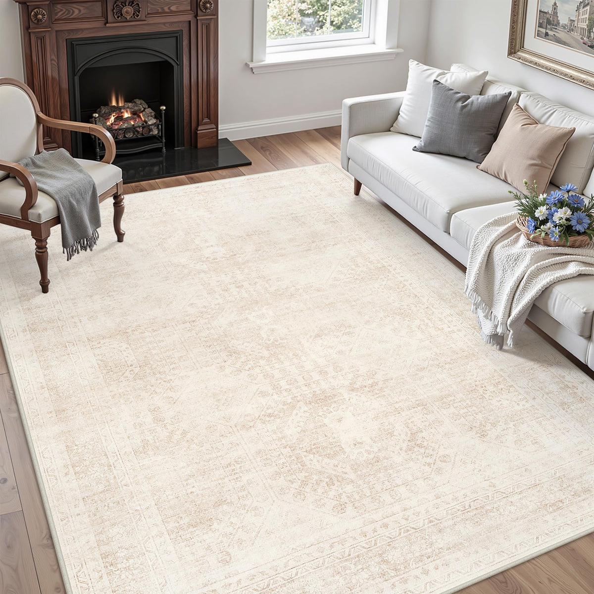 Luxturiy soft low-pile rug 6x9 feels gentle under bare feet.