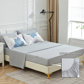Luxudecor fitted sheet pocket detail demonstrates a secure 12-inch fit.