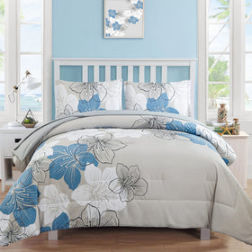 Luxudecor floral comforter set in packaging shows premium queen bedding.