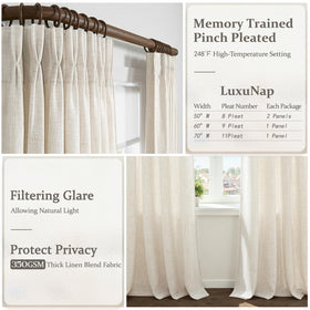 LuxuNap 350GSM linen-poly blend texture provides sturdy, luxe feel.
