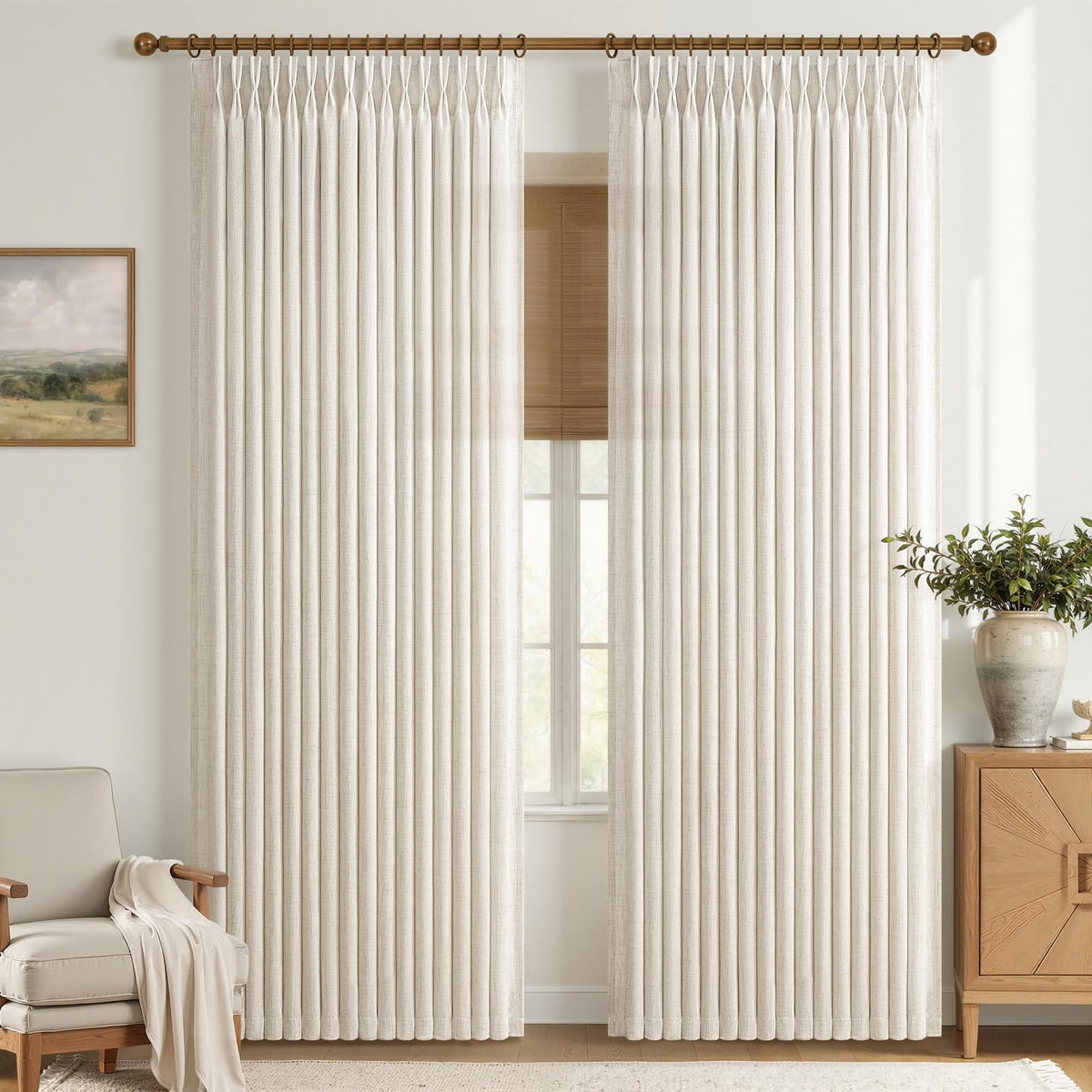 LuxuNap two-panel set enhances windows with soft, inviting glow.