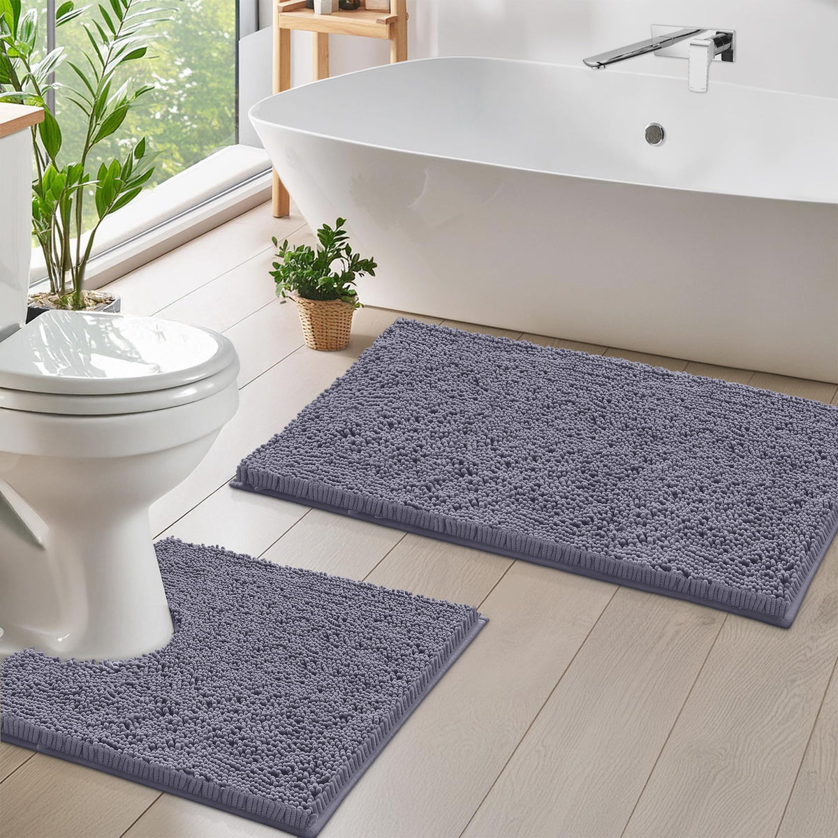 LuxUrux large 20x30 inch mat for full bathroom coverage.