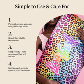 Kitsch luxury satin pillowcase with silk-like feel reduces frizz.