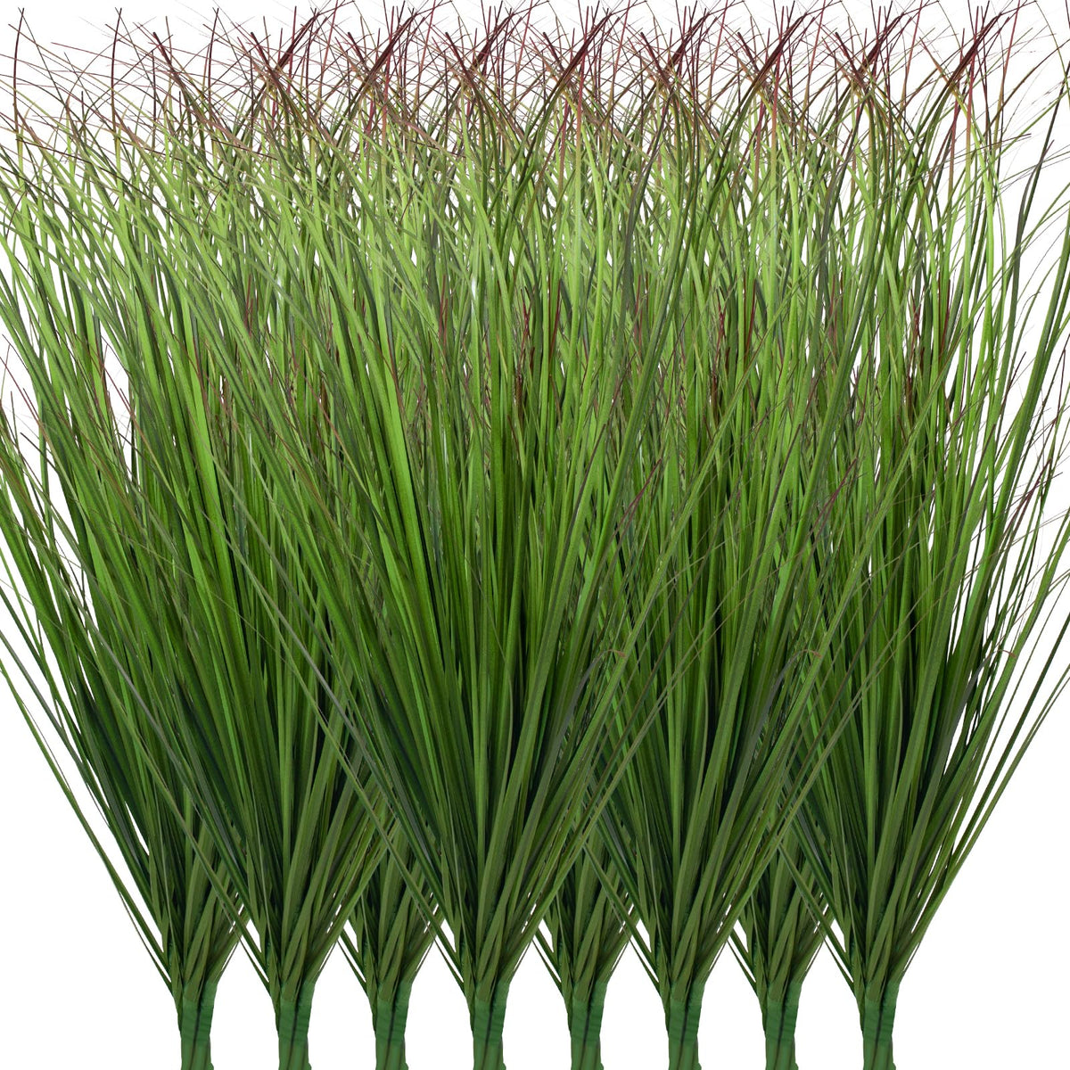 LUZOGA artificial grass plants in a 24-piece set for porch or balcony decor