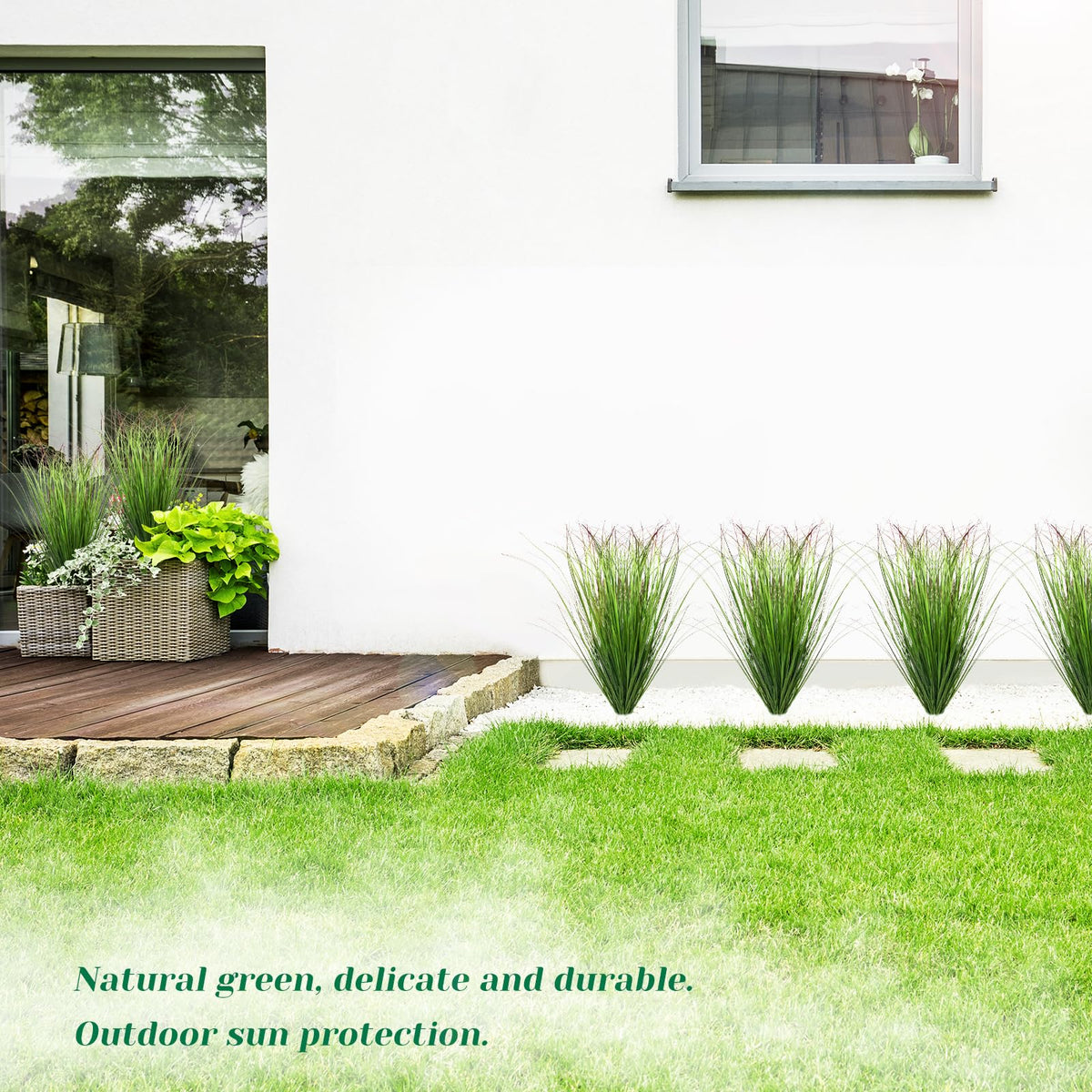 LUZOGA artificial grass plants curved stems bring dynamic texture to displays