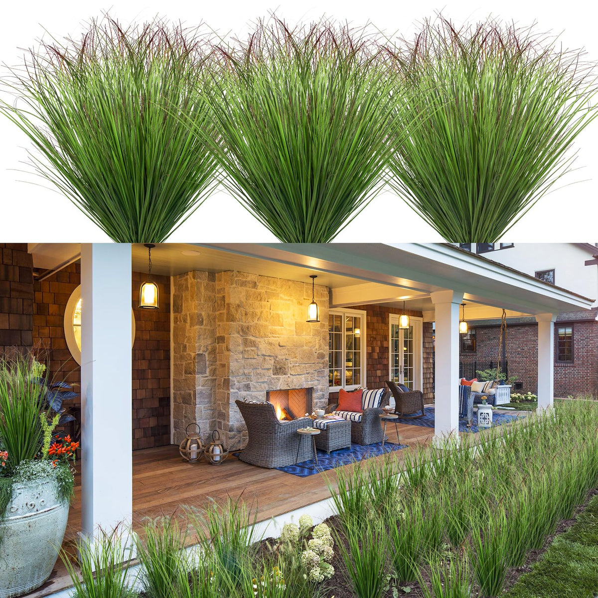 LUZOGA artificial grass plants outdoors 50cm add year-round greenery for patios