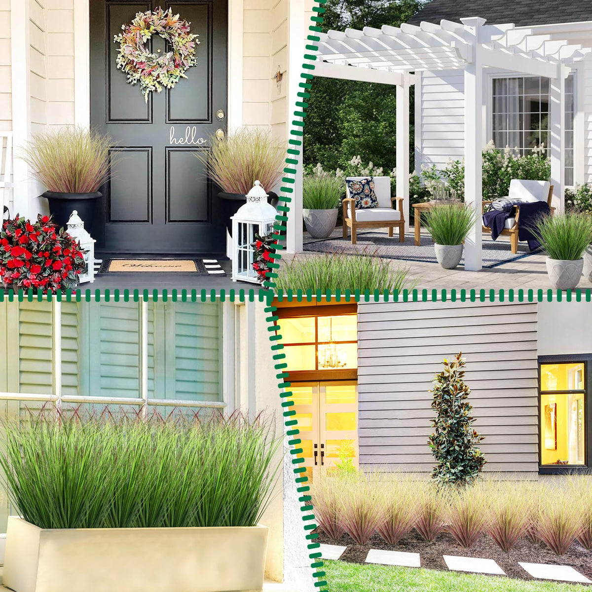 LUZOGA artificial grass plants porch garden decor for a low-maintenance green touch