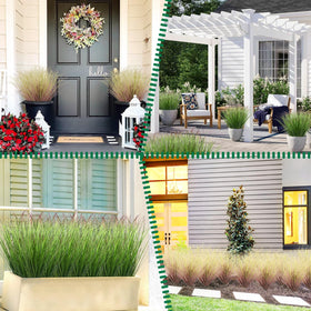 LUZOGA artificial grass plants porch garden decor for a low-maintenance green touch