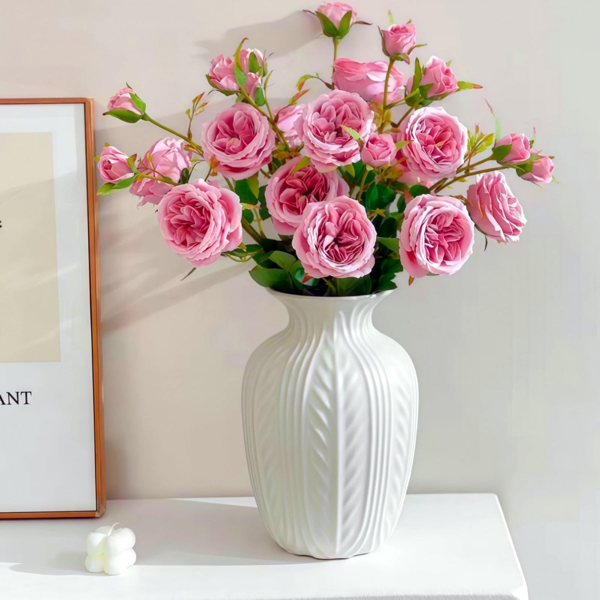 Lvases matte white boho vase design adds texture to shelves and tables