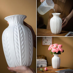 Lvases matte white modern large vase complements contemporary decor at 10 inches tall