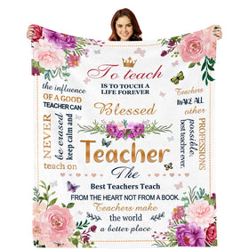 Lviliss Teacher Blanket 60x50 front HD print, vibrant gift-ready look.