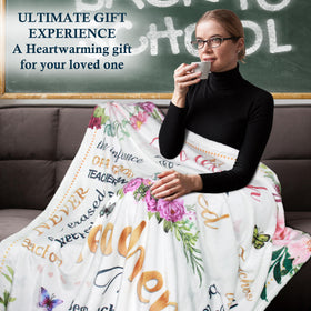 Lviliss Teacher Blanket 60x50 draped on sofa for cozy seating.