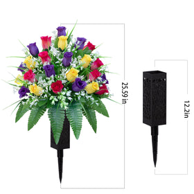 LVXINLI 18.5-inch bouquets create a striking gravesite display.