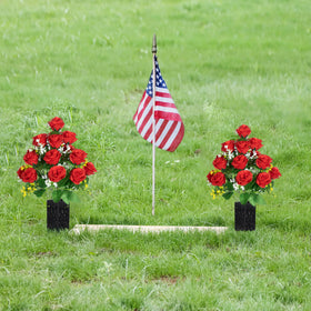 LVXINLI red cemetery flowers with long spikes designed for wind resistance outdoors