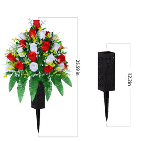 LVXINLI bouquet height of 18.5 inches for clear graveside visibility