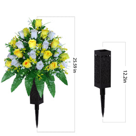 LVXINLI bouquet stands 18.5 inches tall with 24 blooms per bundle