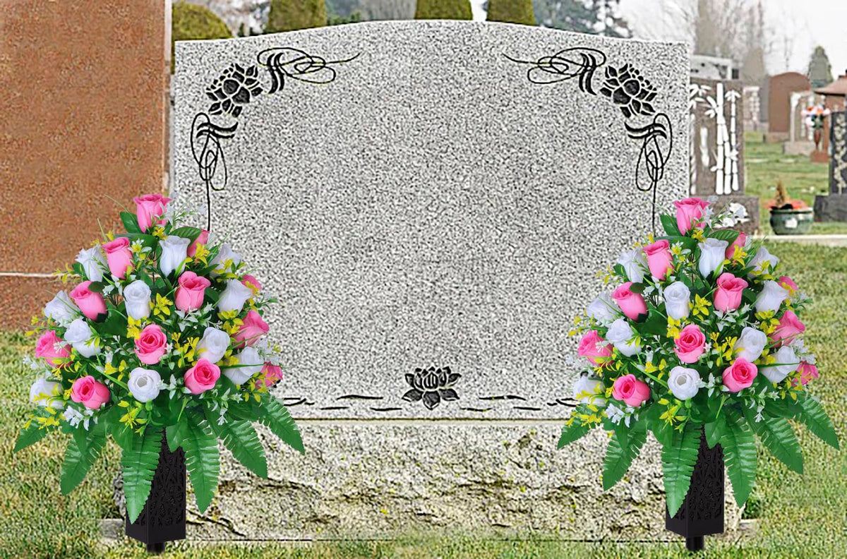 LVXINLI cemetery vase with foam provides stable display in rain.