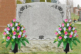 LVXINLI cemetery vase with foam provides stable display in rain.