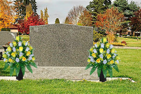 LVXINLI cemetery vase with foam support keeps bouquets upright in rain