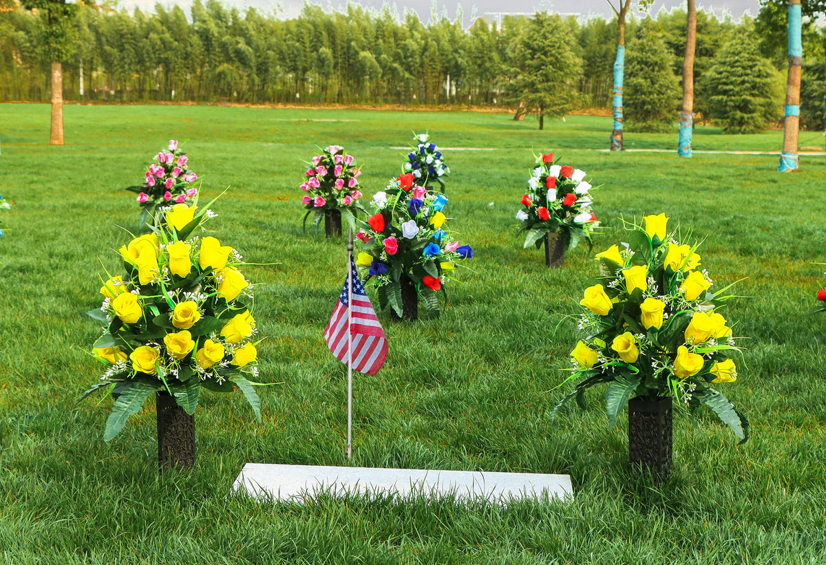 LVXINLI cemetery vases set with two vases for coordinated grave displays