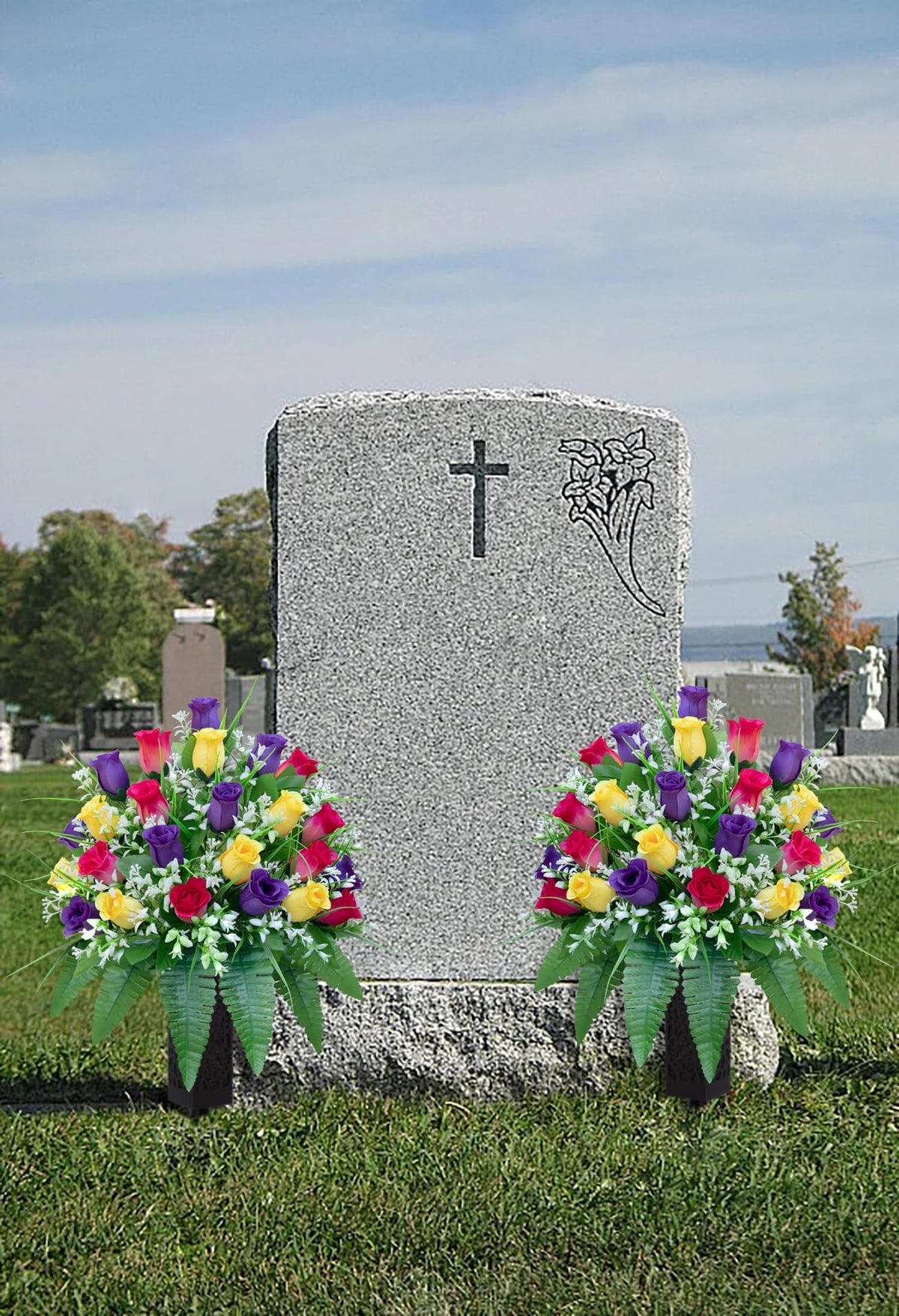 LVXINLI memorial bouquet ready for holidays and remembrance moments.