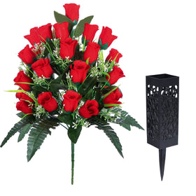LVXINLI outdoor memorial rose decorations suitable for grave sites