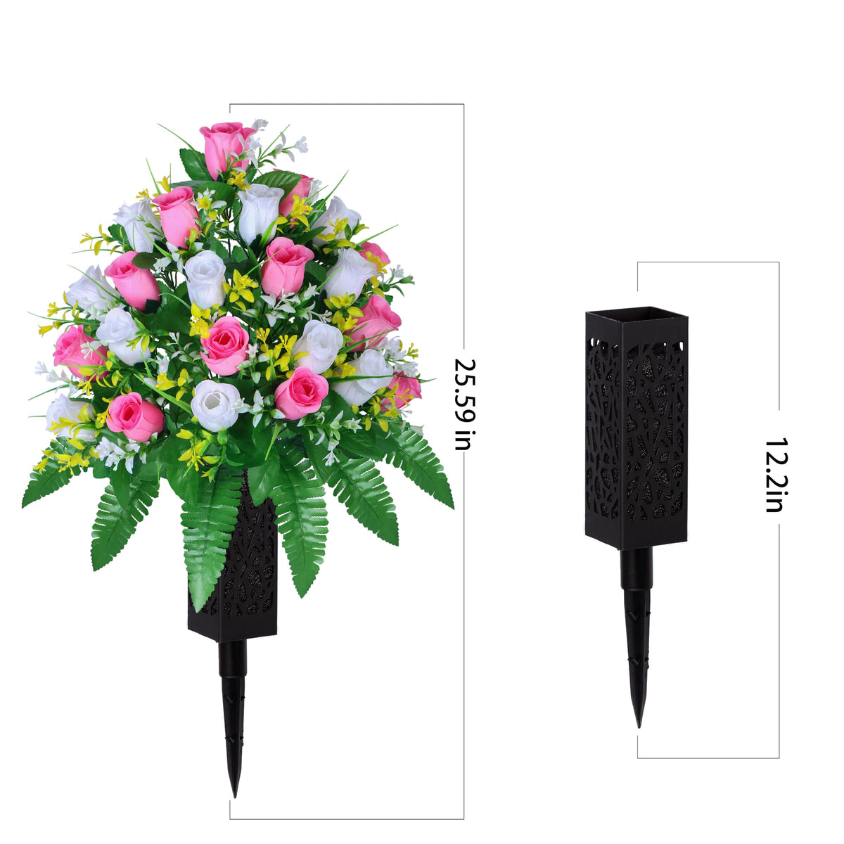LVXINLI two bundles with long-stem vases display-ready for memorial setups.