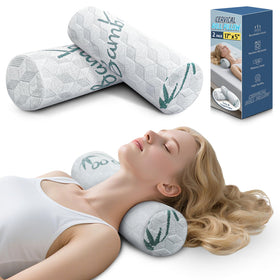 LVYSHOW cervical roll pillow duo pack offering neck support during sleep