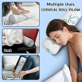 Washable cover keeps LVYSHOW cervical roll pillow fresh and clean