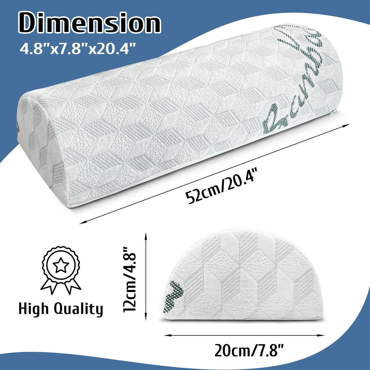 LVYSHOW Half Moon bed pillow provides leg support to ease bedtime movement