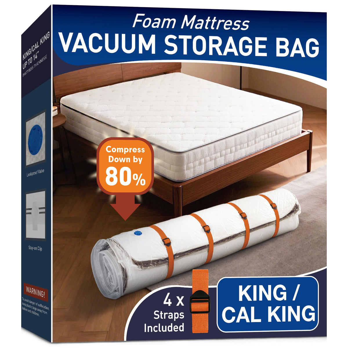 LVYSHOW mattress vacuum storage bag king-size keeps memory foam compact for moving.