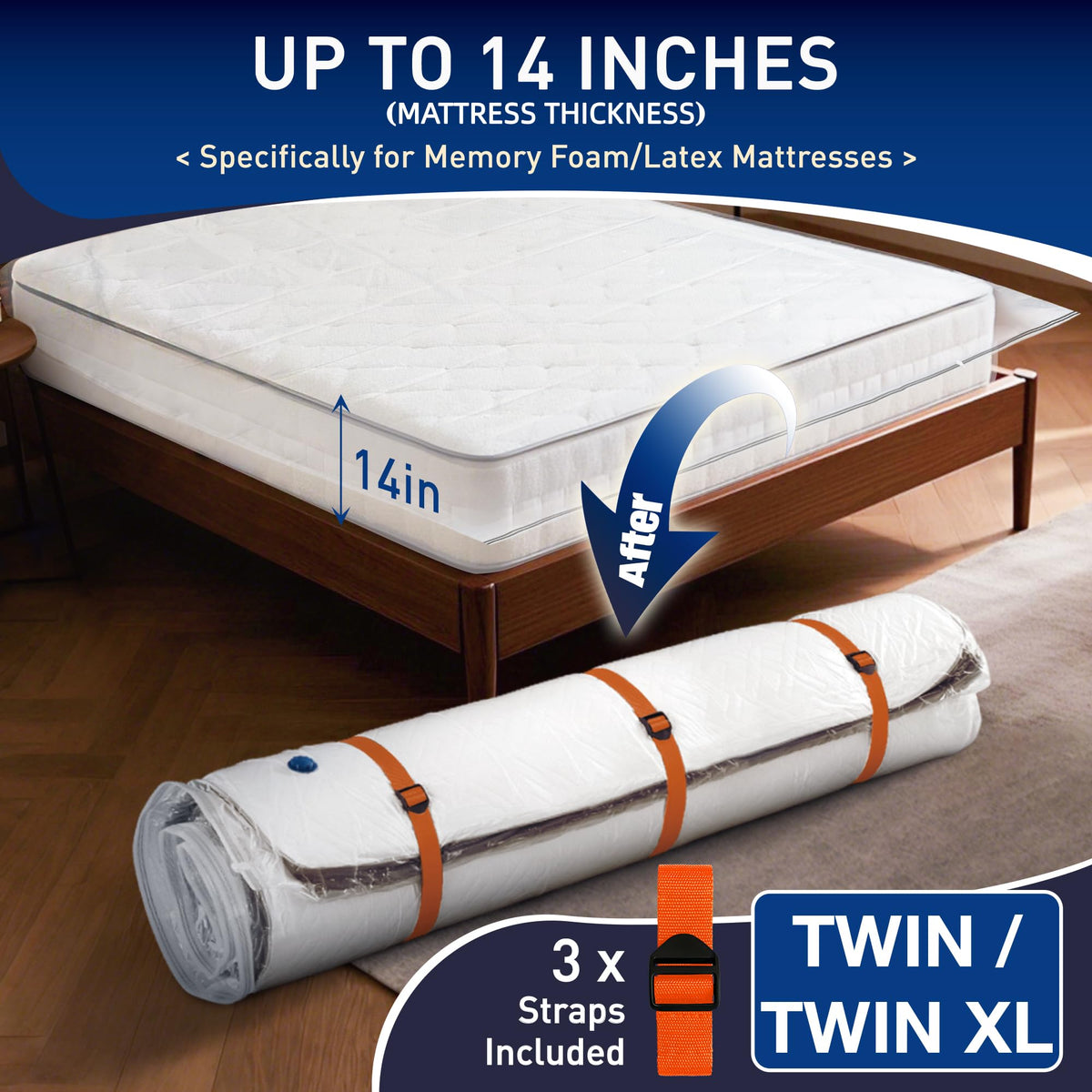 LVYSHOW vacuum-seal bag keeps mattress protected from dust during transport