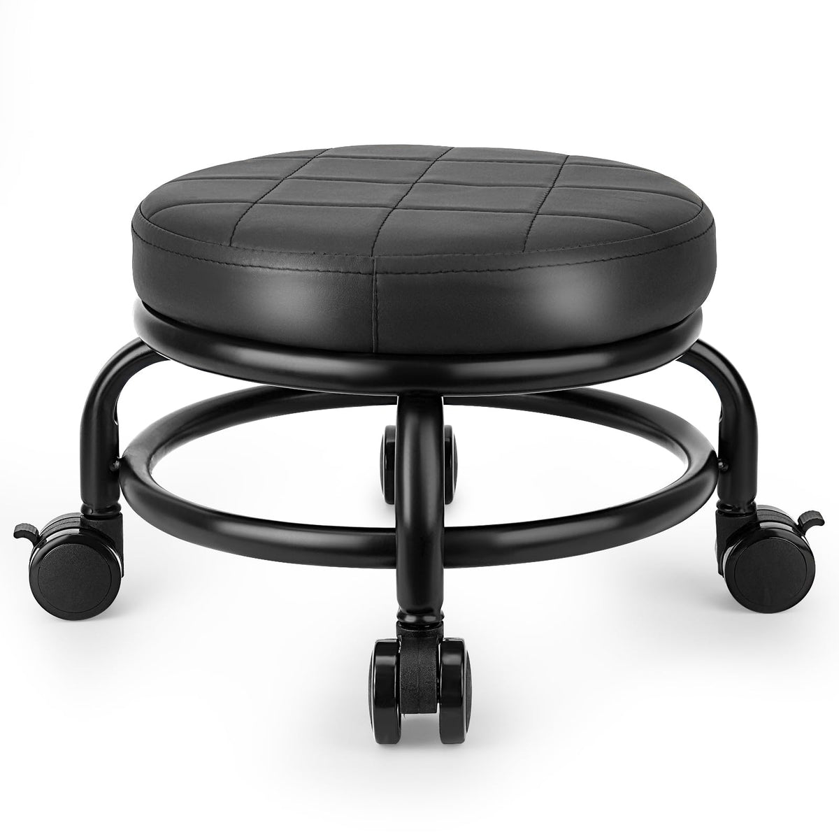 LWADALN low roller stool side view highlights compact height for kneeling tasks.