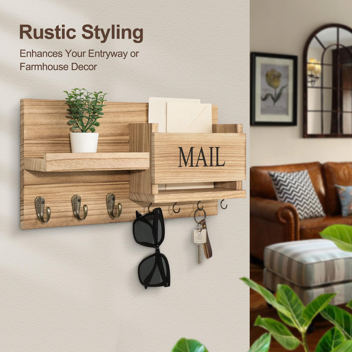 Lwenki flush-mount hardware delivers a clean wall appearance.