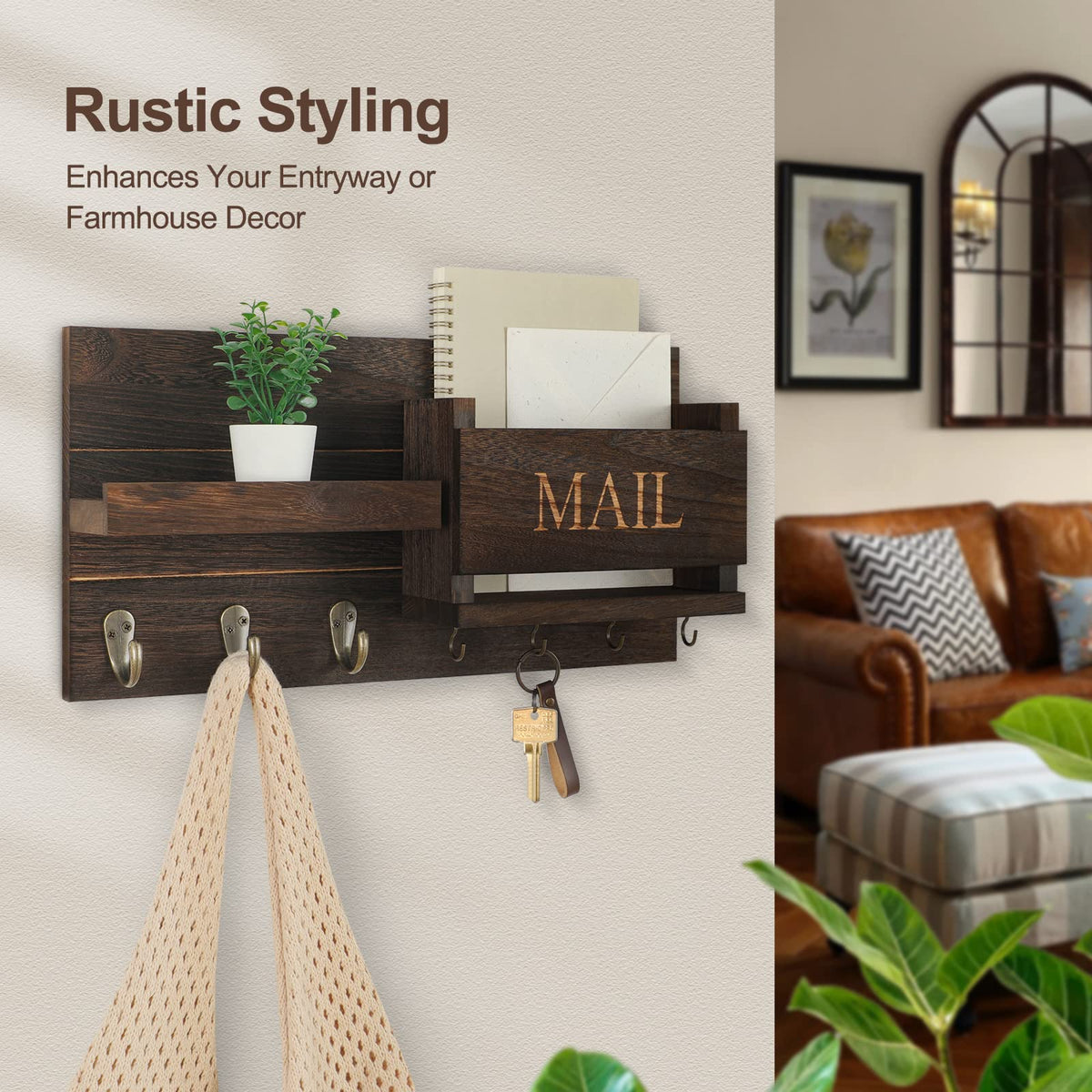 Mounted unit in a hallway demonstrates clutter-free entry with easy access.