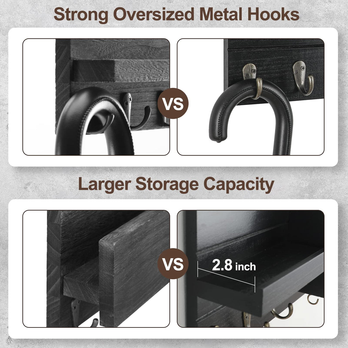 Lwenki shelf area holds sunglasses or wallet beside keys for quick access.