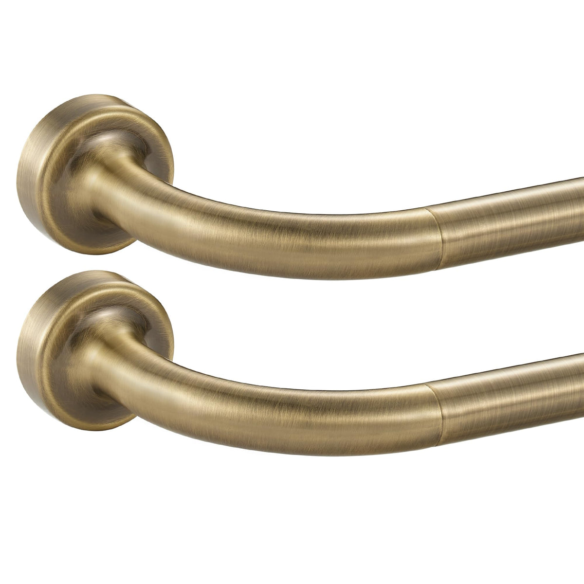 Lwiiom antique bronze disc rod, 48-84in, wrap-around design for versatile curtains.
