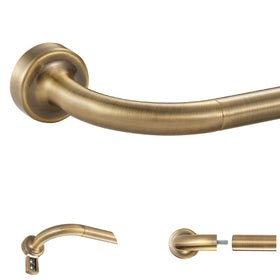 Lwiiom antique bronze disc rod wrap-around design for seamless curtain coverage