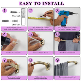 Lwiiom two-pack curtain rods cover sheer and blackout panels with ease.