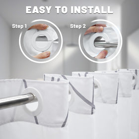 LXBNI 71x74 inch curtain fits standard baths with spa vibes