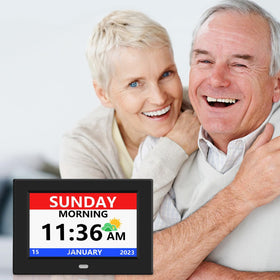LXBYJKJ 7inch clock displays day and date for daily planning.