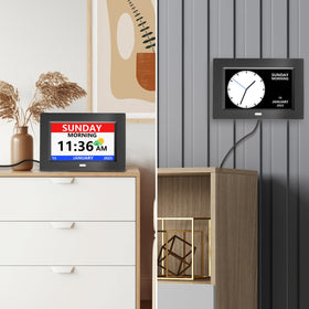 LXBYJKJ clock with period icons indicating morning, afternoon, evening, night.