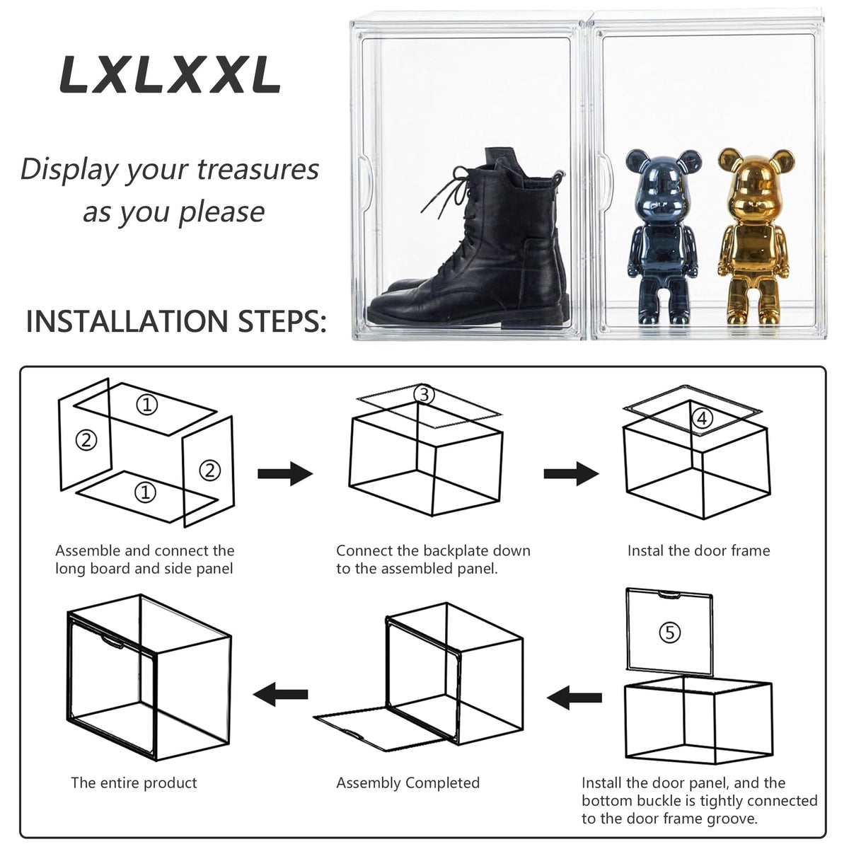 LXLXXL home organizer keeps cosmetics and collectibles neatly displayed