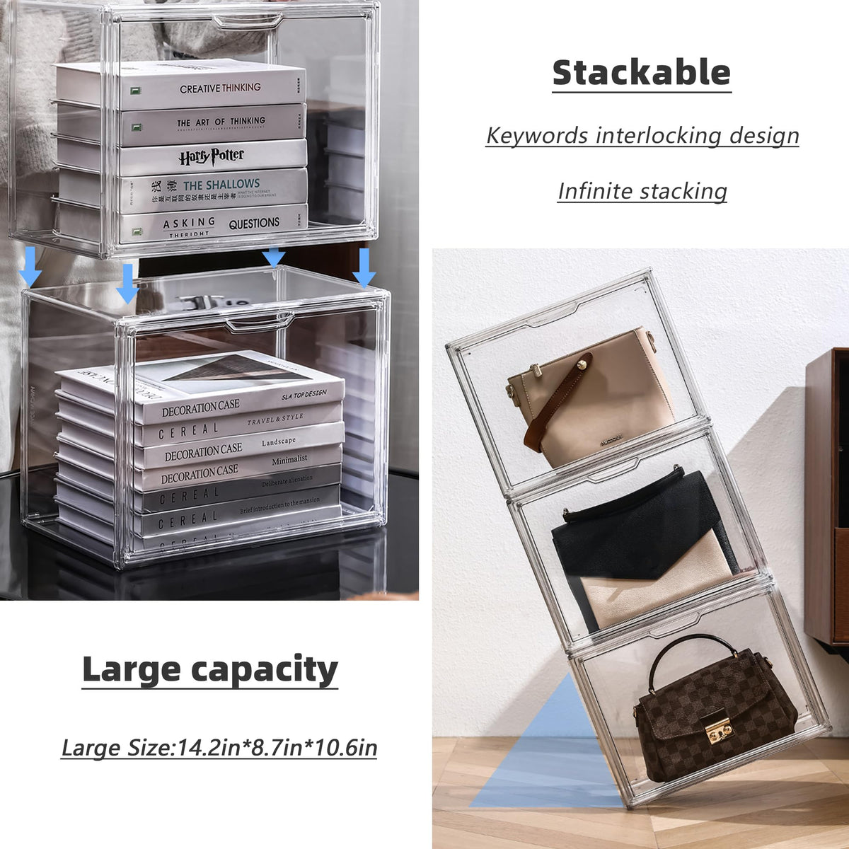 LXLXXL large capacity display area fits cosmetics and collectibles