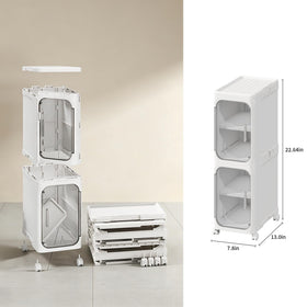 LXLXXL narrow storage cabinet side view highlighting slim profile for corners