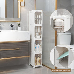 LXLXXL narrow storage cabinet with wheels for smooth relocation