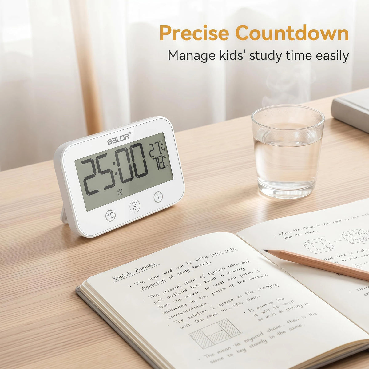 LXSZRPH battery-powered clock for wire-free installation