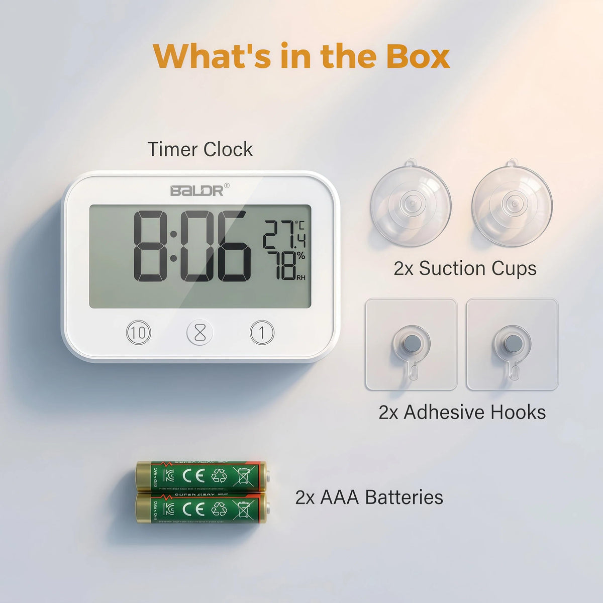 LXSZRPH compact shower clock fits small spaces and shelves